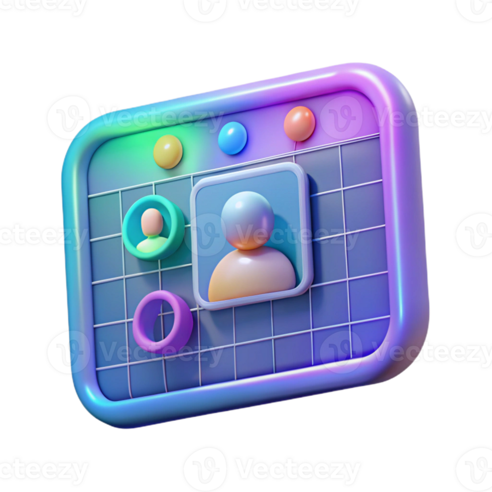 wonderful abstract Holographic Call Interface Grid View Cutout premium png
