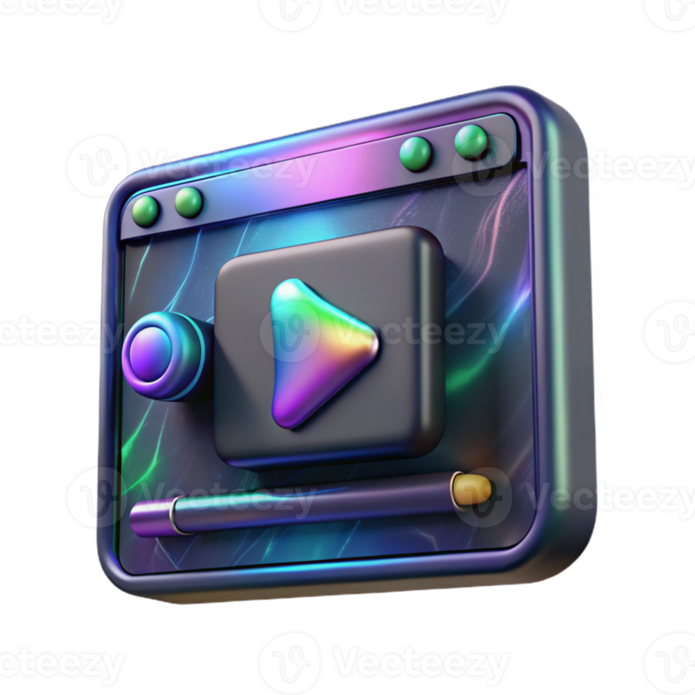 magnificent abstract Holographic Player Interface Dark Mode Cutout genuine png