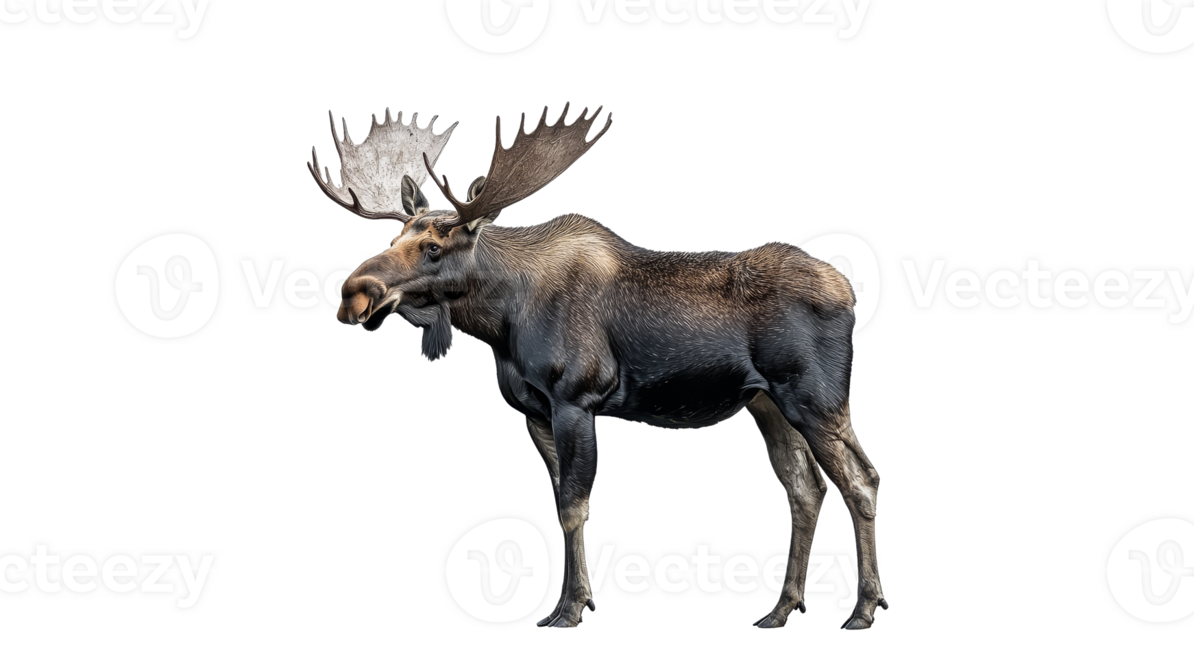 Moose standing in a natural setting during daytime png