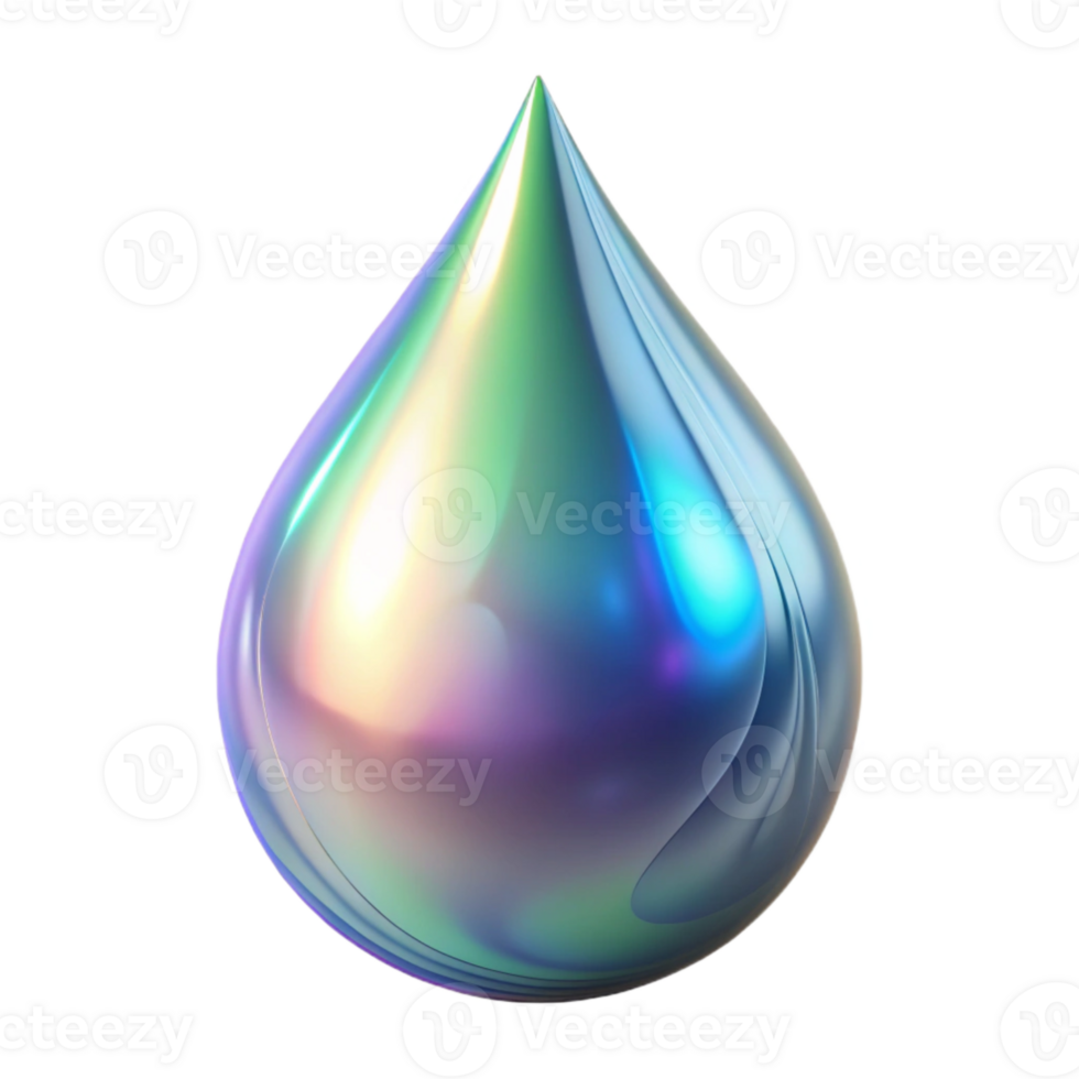 wonderful rustic Holographic Water Droplet Transparent Background original png