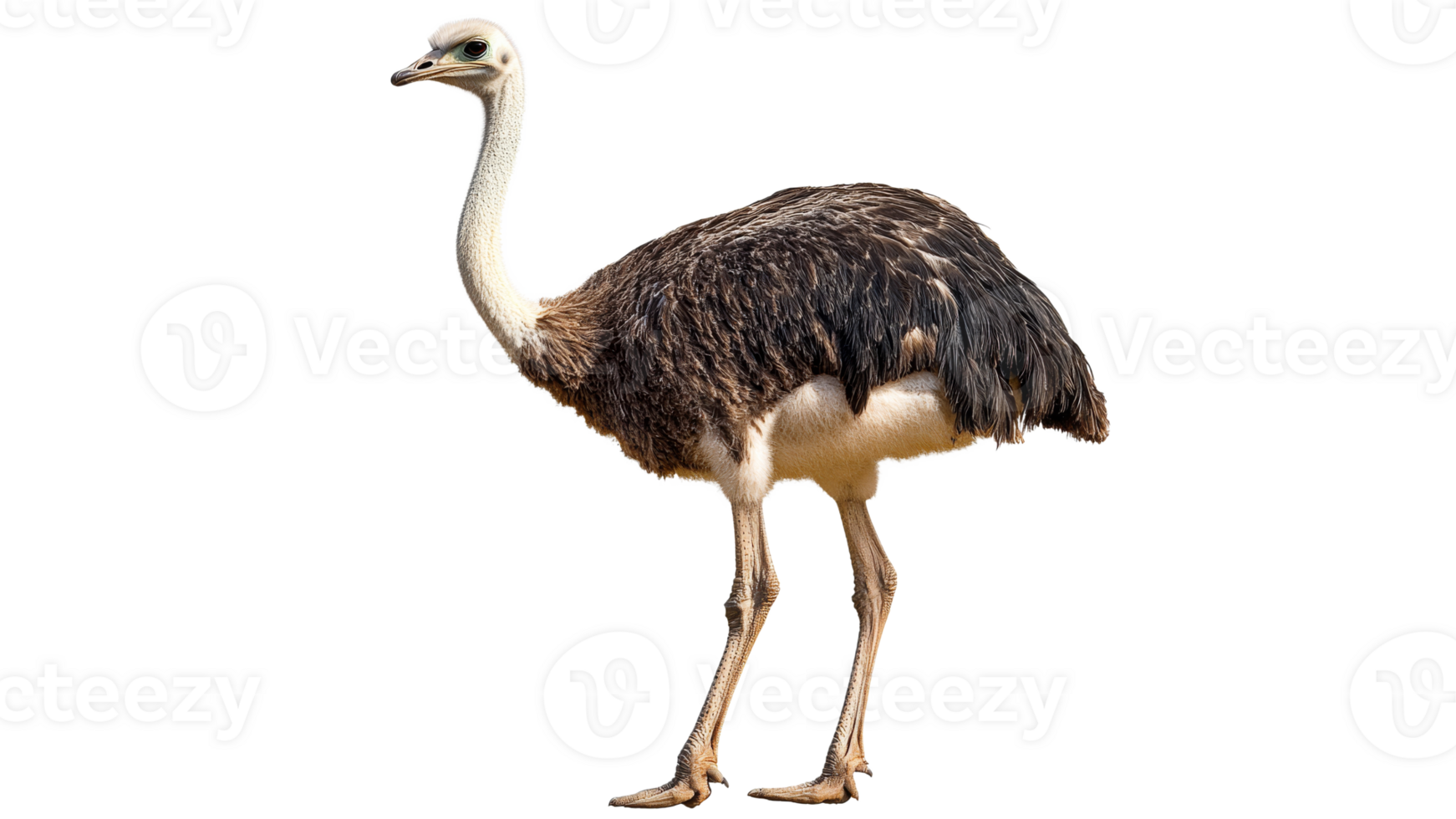 Beautiful ostrich standing on a white background png