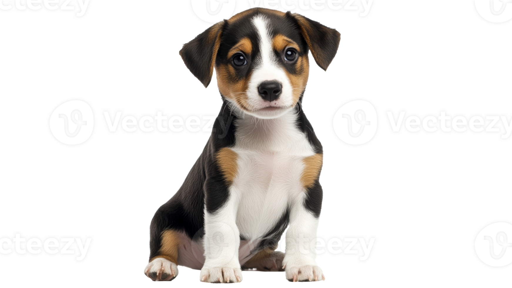 Cute puppy with striking black and brown coat png