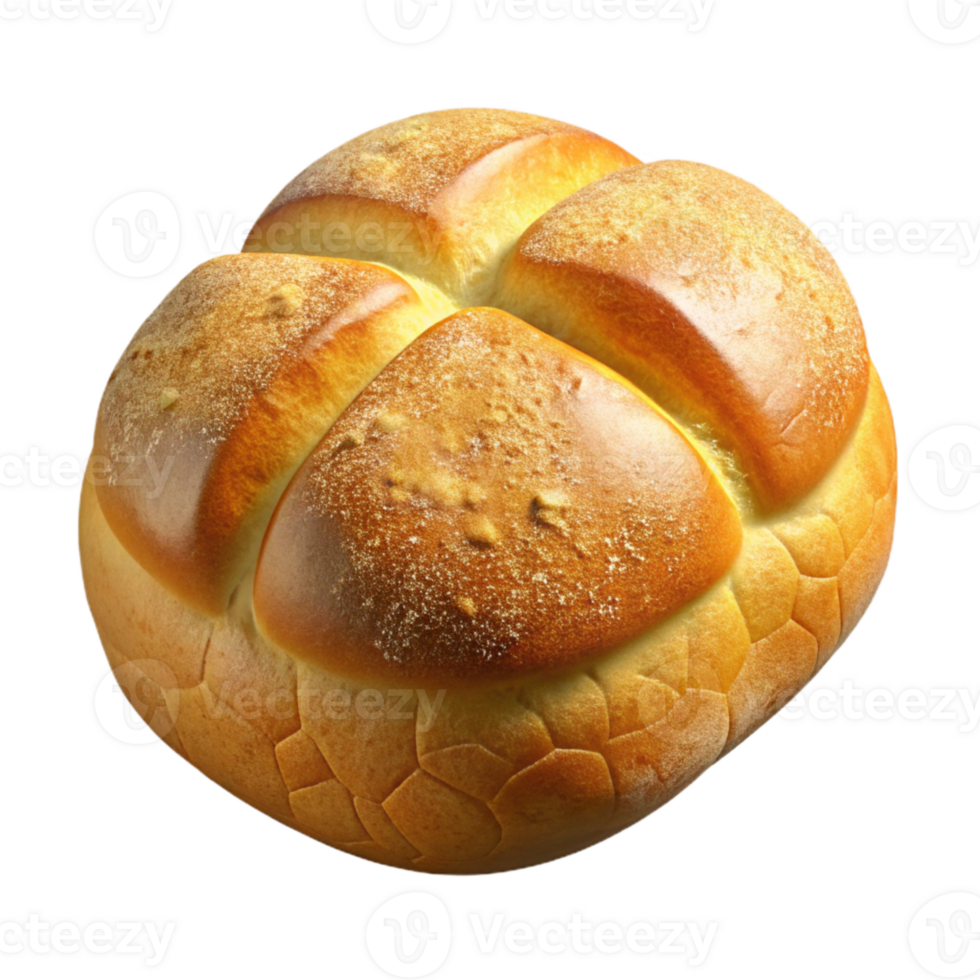 extraordinary creative Homemade Bread Loaf Top View Isolated with Golden Crust original png