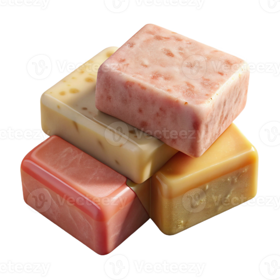 dramatic rustic Homemade Soap Bars Top View Transparent Background with Rustic Style genuine png