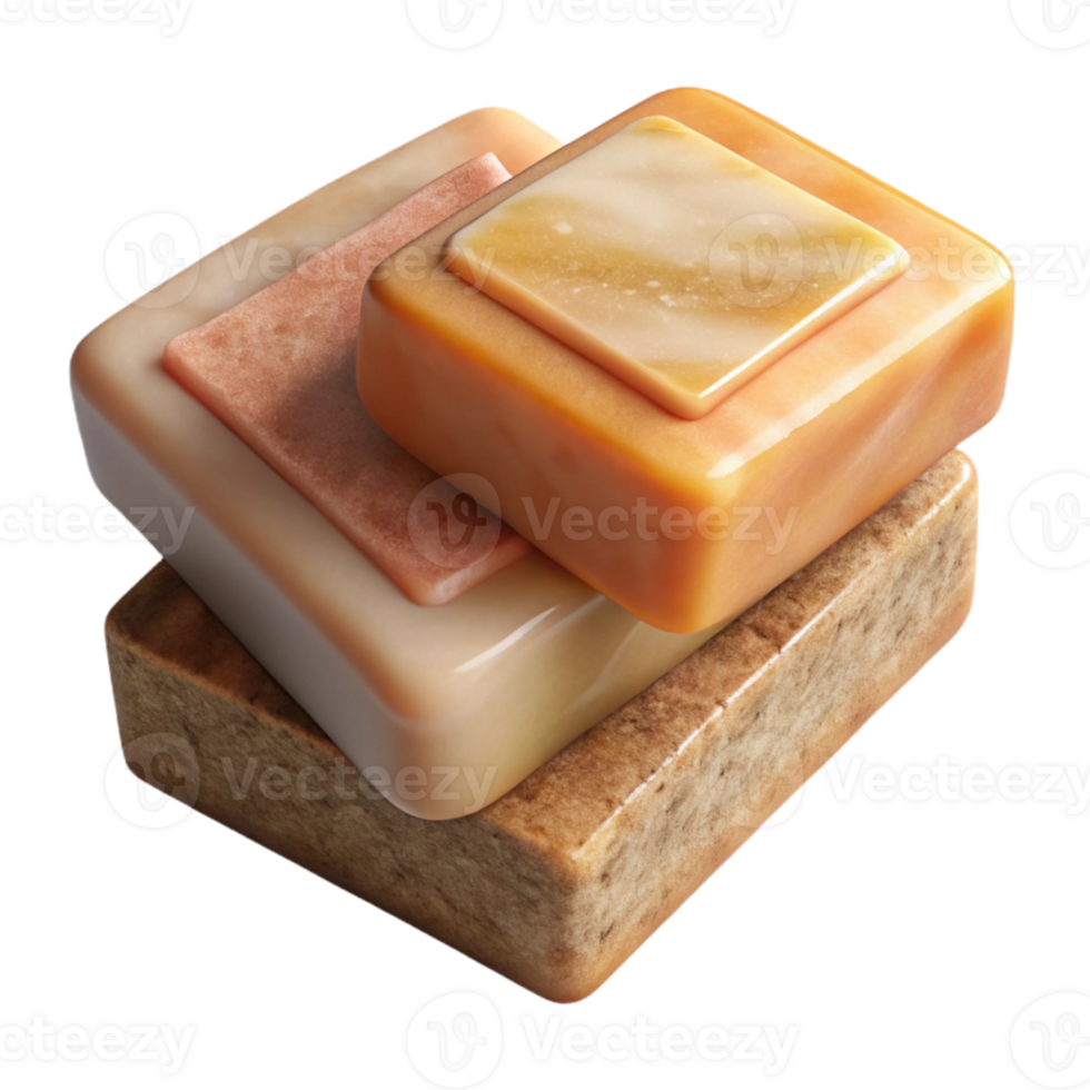 serene creative Homemade Soap Bars Top View Transparent Background with Rustic Style genuine png