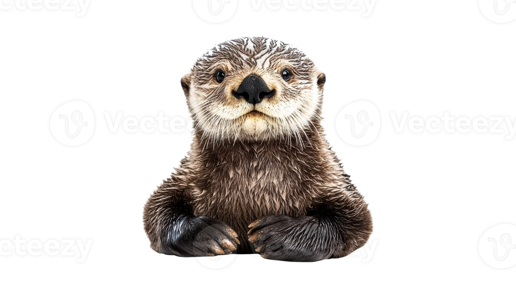Adorable otter showing curiosity indoors png
