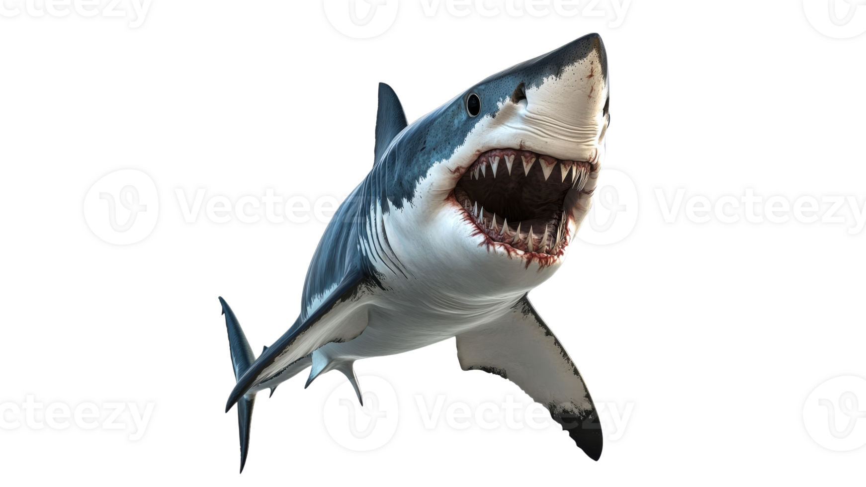 Shark with open jaws in water png