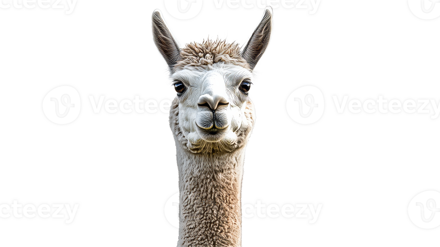 Friendly llama looking directly at the camera png