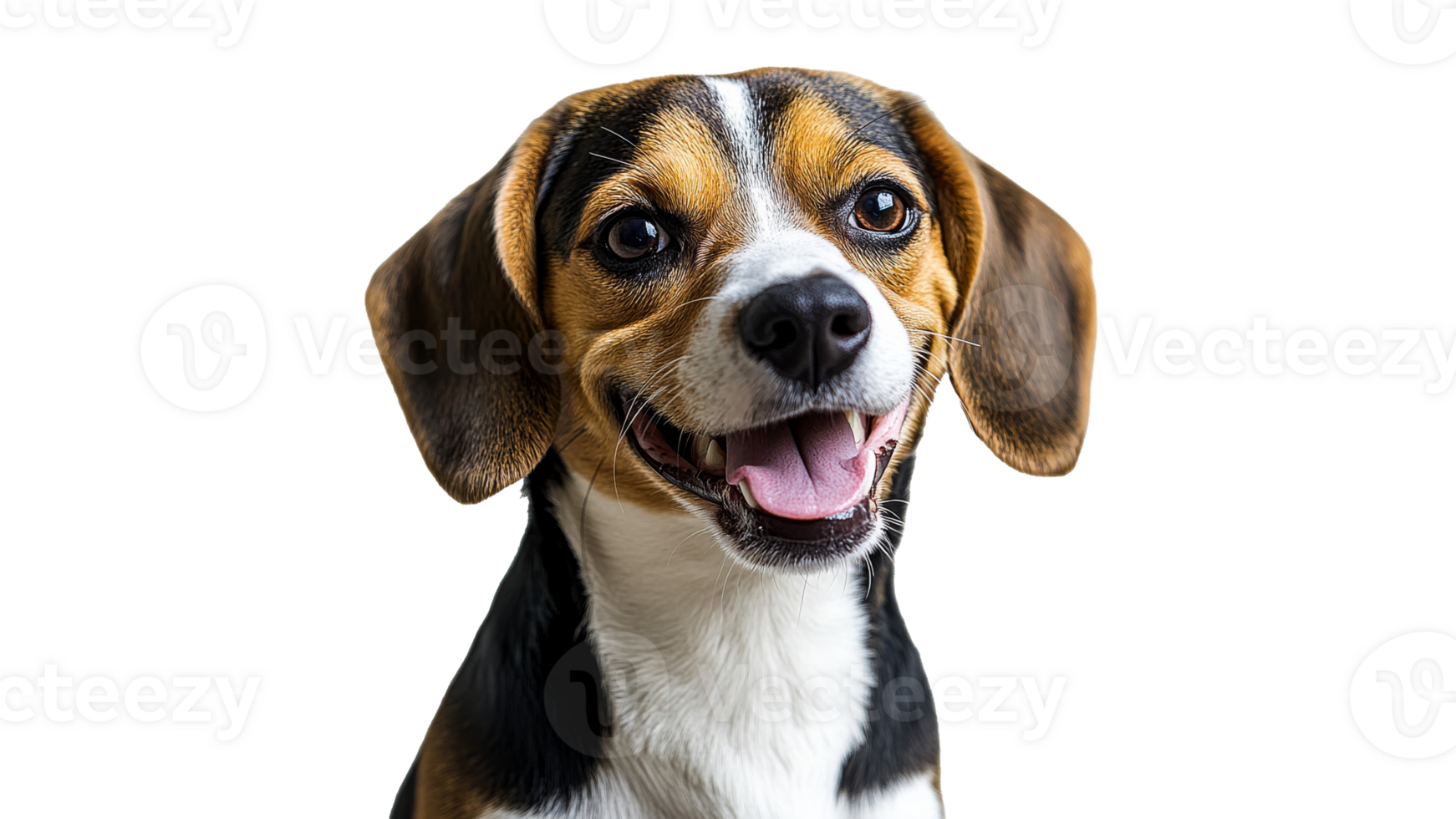 Happy beagle dog with a bright smile png