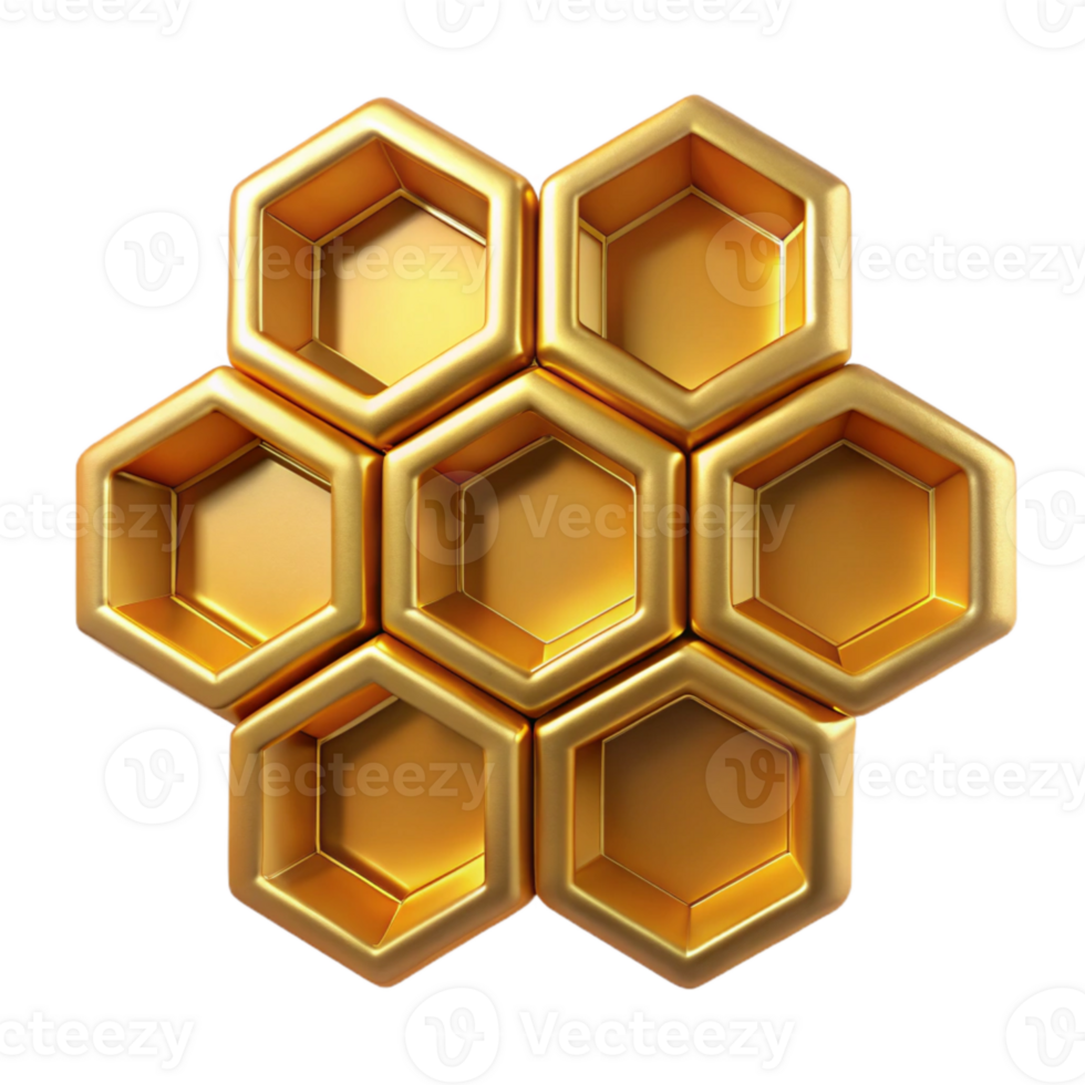 extraordinary classic Honeycomb Hexagonal Pattern Golden Isolated Cutout high resolution png