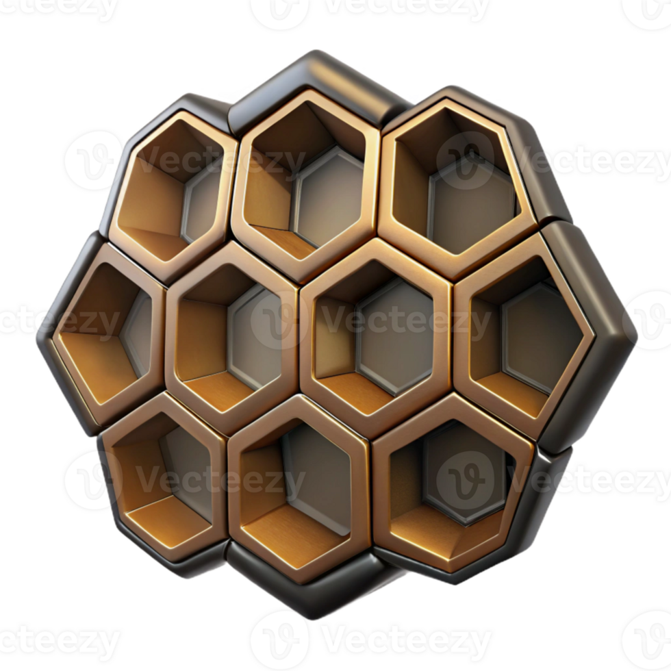 dramatic abstract Honeycomb Structure Isolated Cutout with Dark Contrast exclusive png