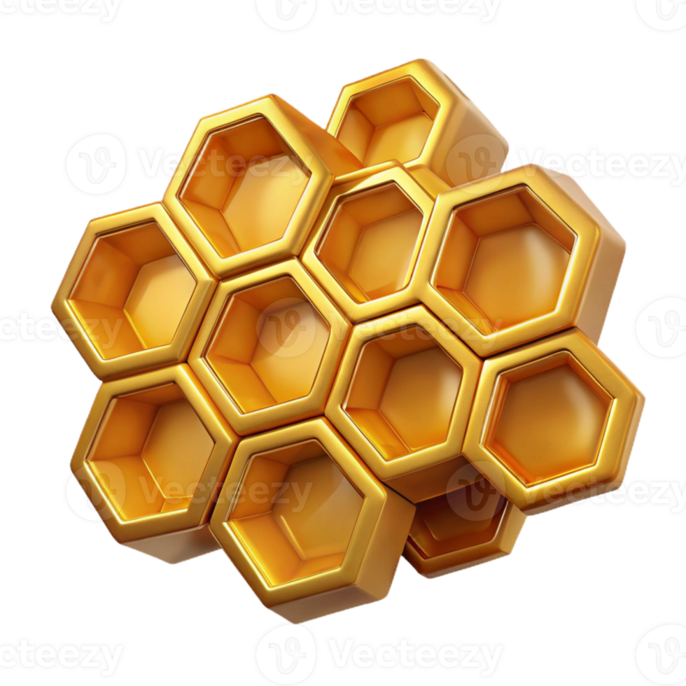 beautiful minimalist Honeycomb Pattern Isolated Cutout with Golden Hues original png