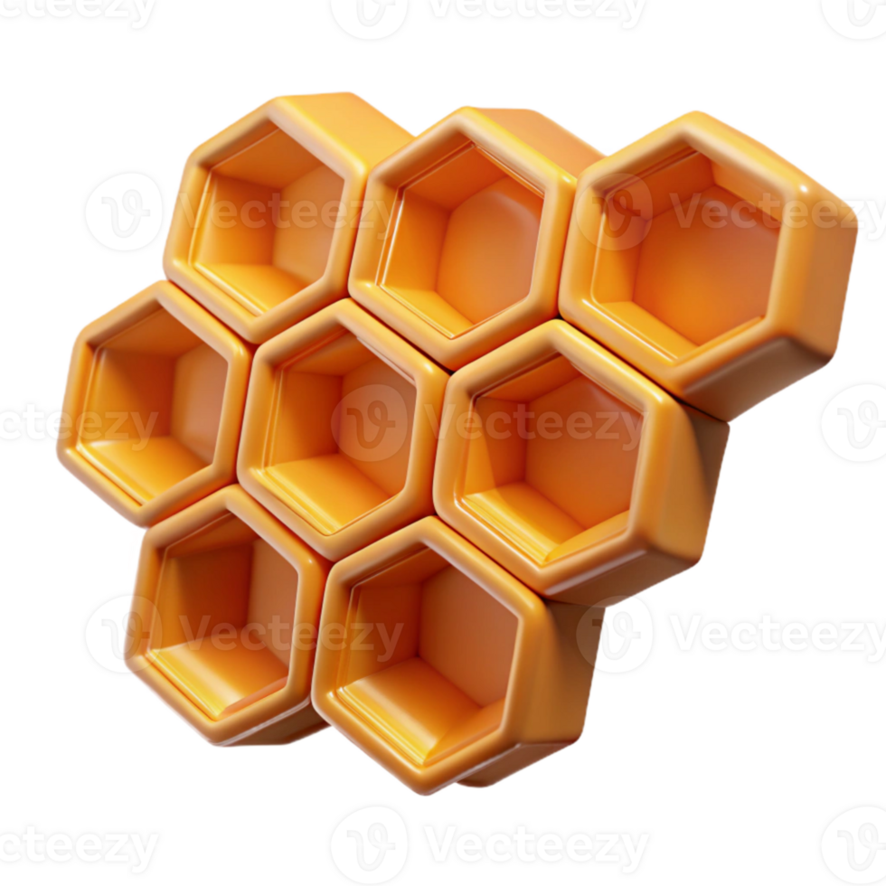 stunning contemporary Honeycomb Structure Isolated with Warm Lighting premium png