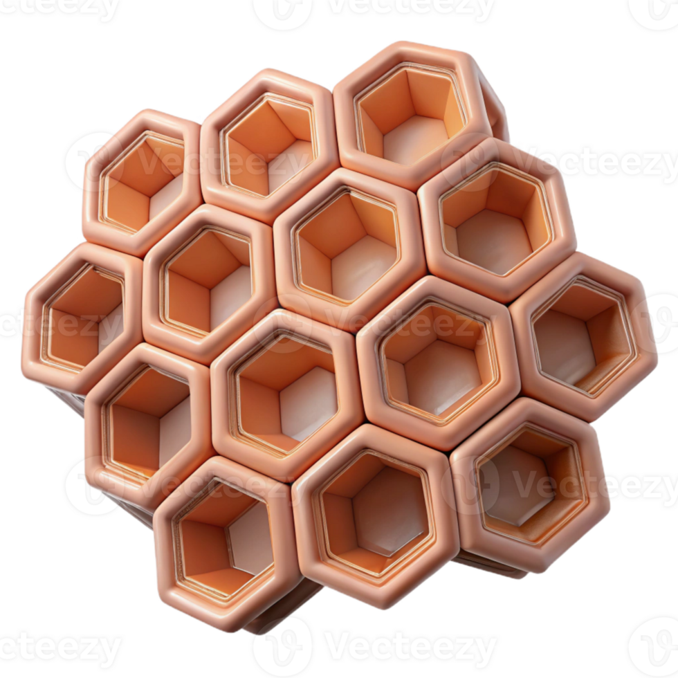 stunning creative Honeycomb Structure Regular Hexagons Close Up Transparent Background premium png