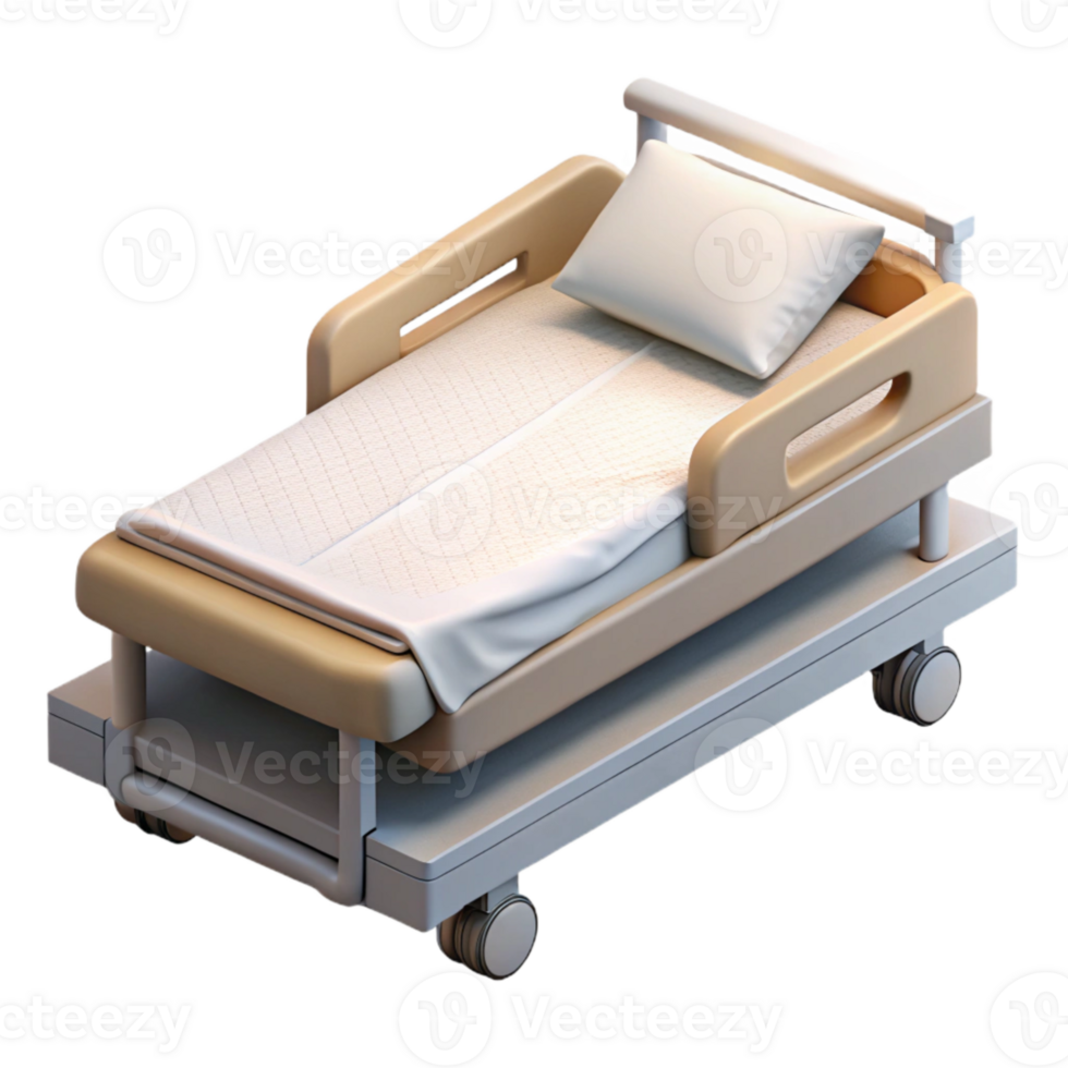 vibrant creative Hospital Bed Top View White Isolated Cutout premium png