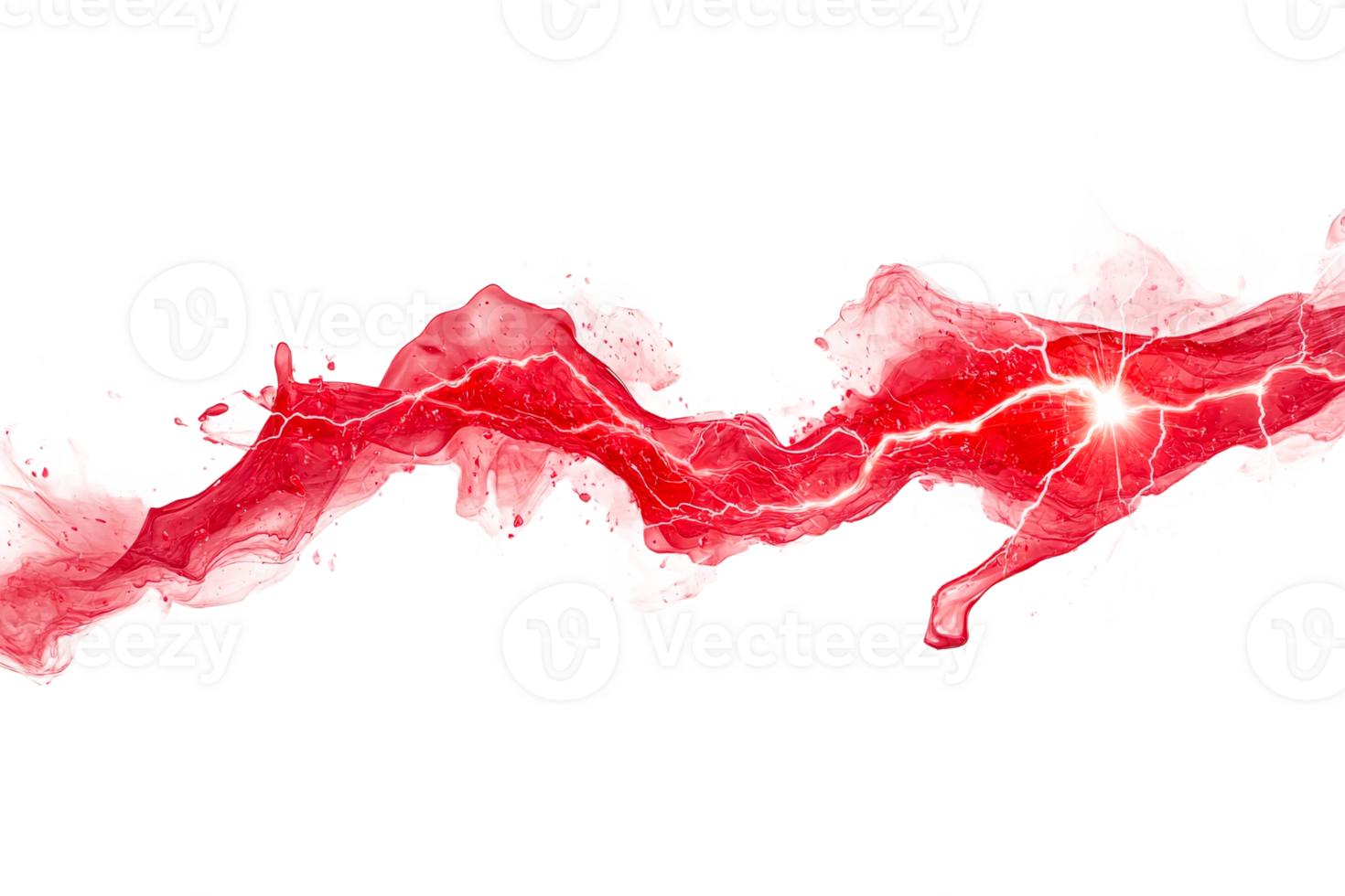 Red liquid flows on white background png