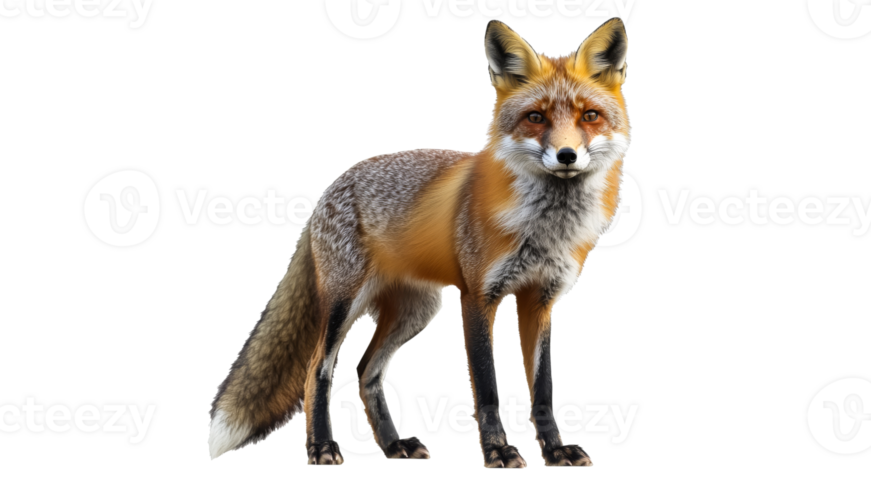 Red fox standing calmly in natural habitat png
