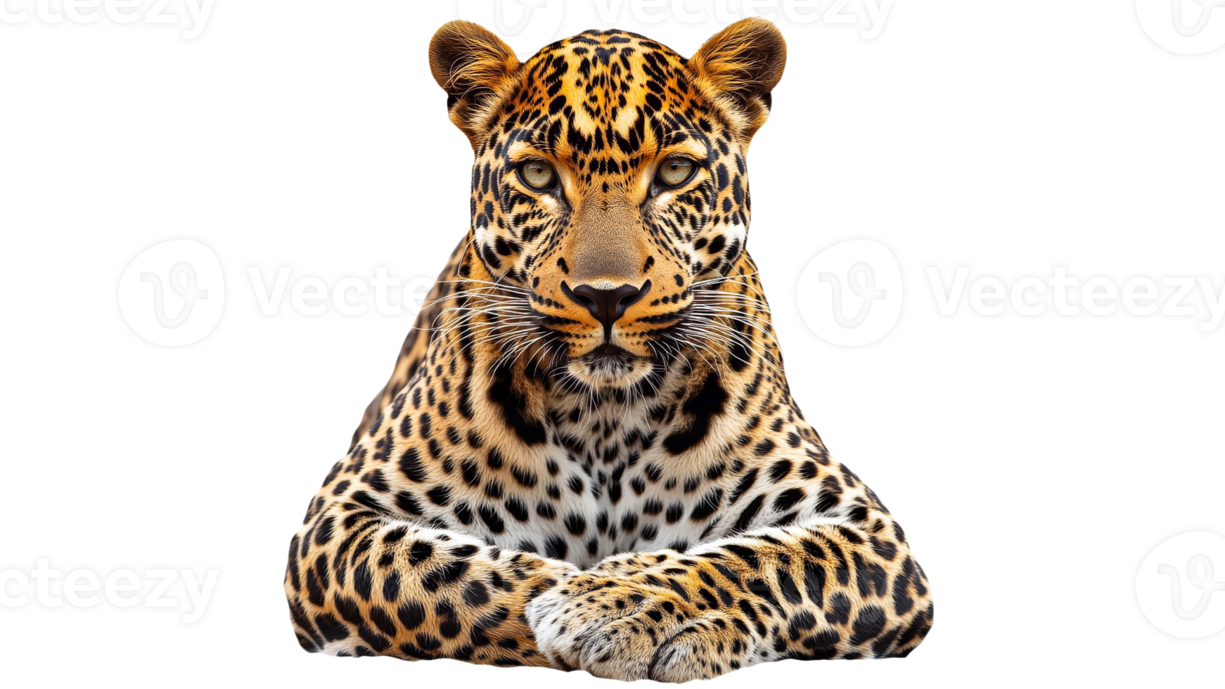 Leopard resting in a comfortable position png