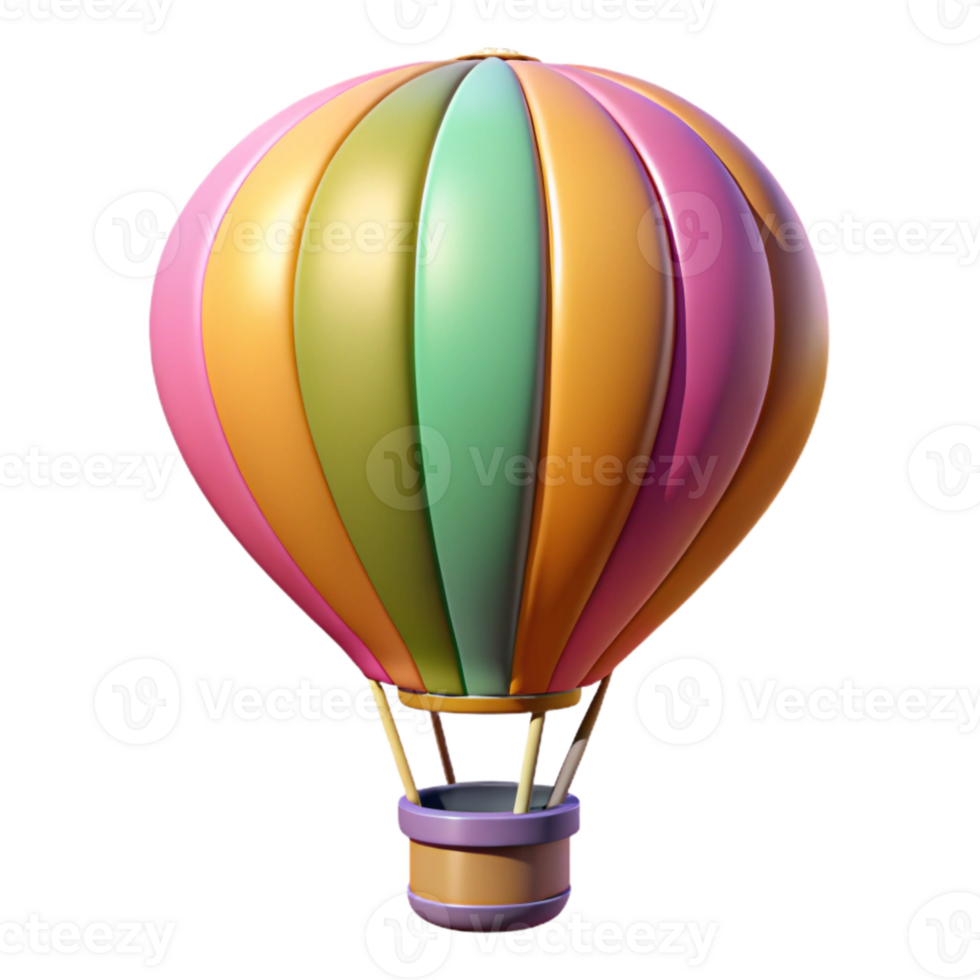 magnificent abstract Hot Air Balloon Floating Colorful Isolated high quality png