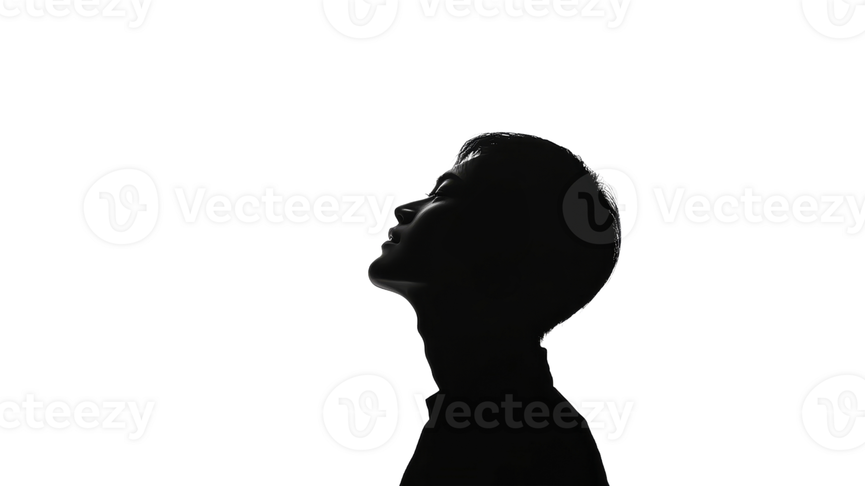 Thoughtful silhouette on white background png