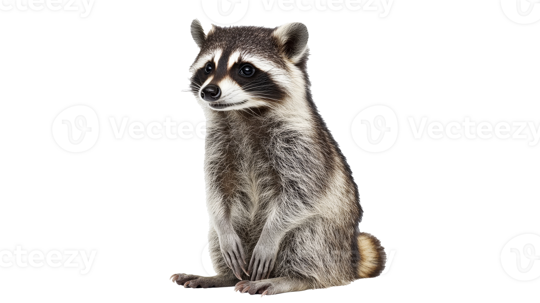 Raccoon sitting quietly in a natural pose png