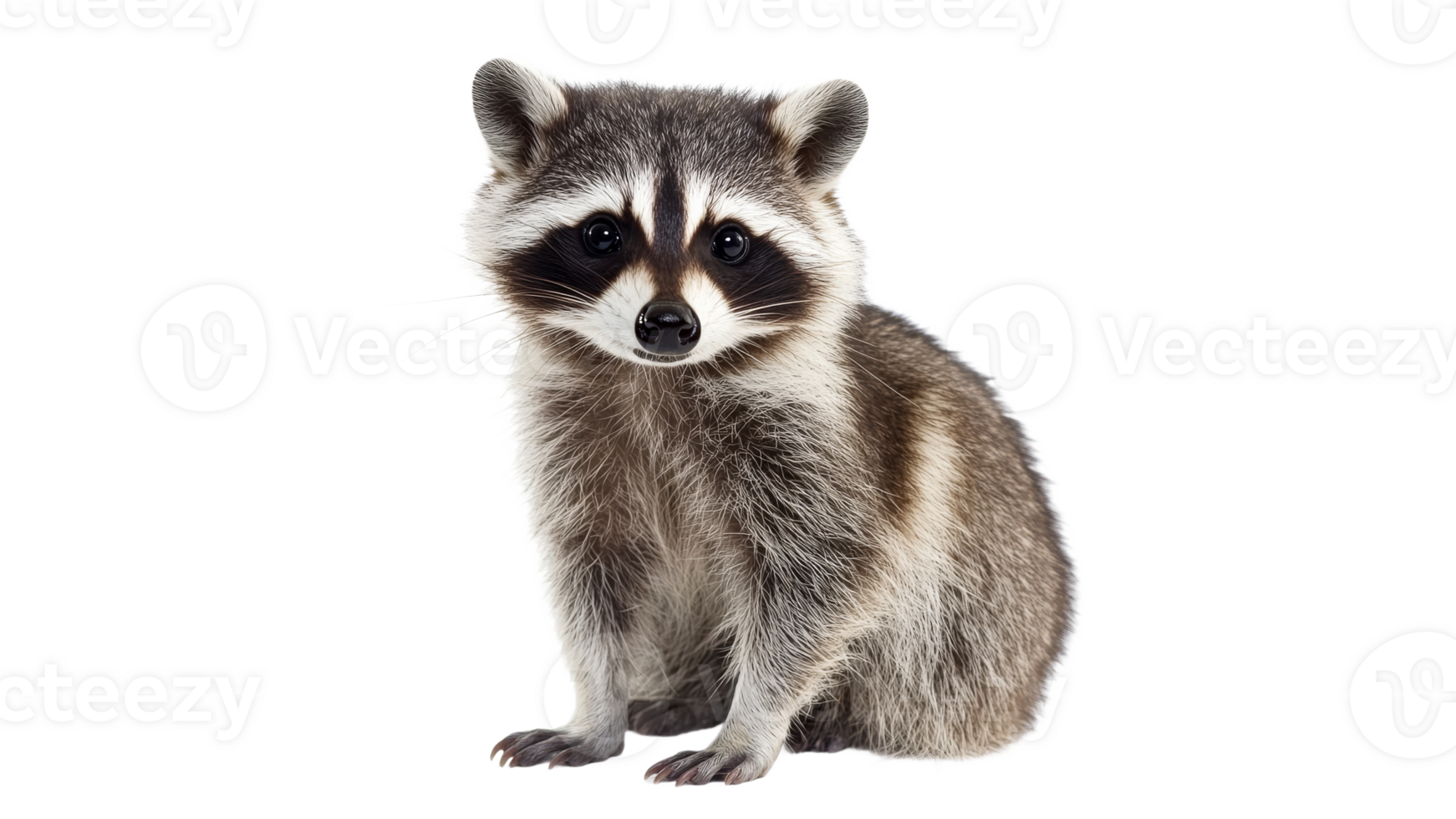 Raccoon looking curiously at the camera transparent png