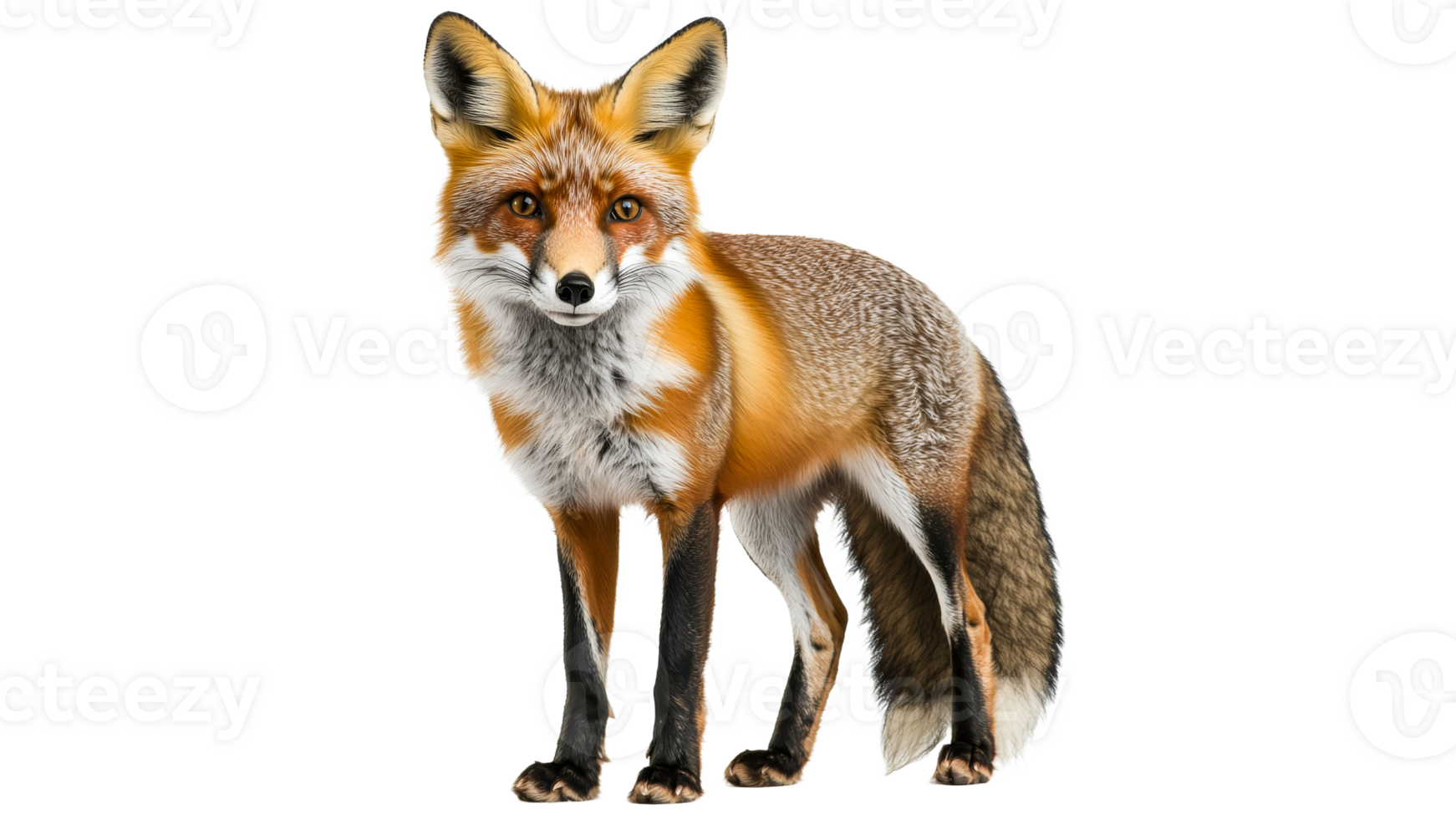 Fox stands confidently in a natural habitat png