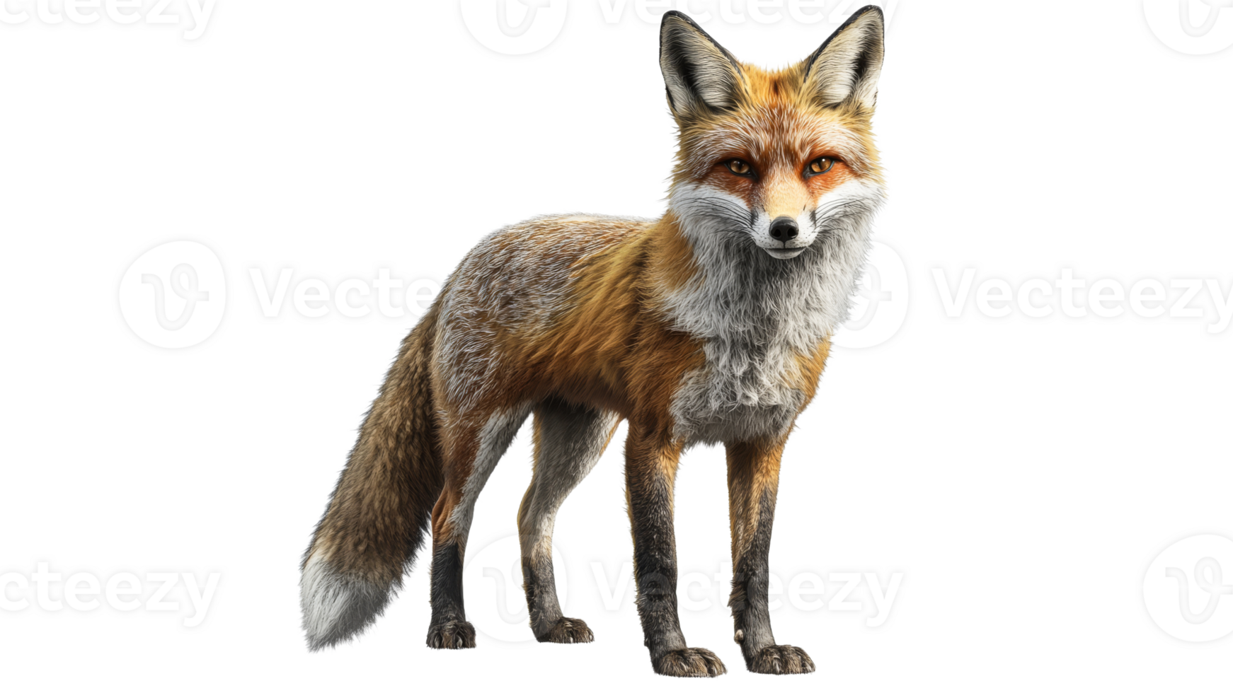Fox standing in a natural setting during daytime png