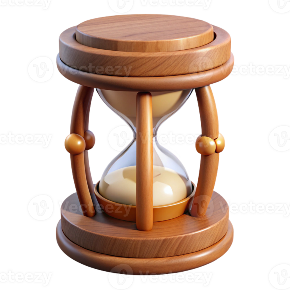 serene artistic Hourglass Base Wooden Detail Isolated Element authentic png