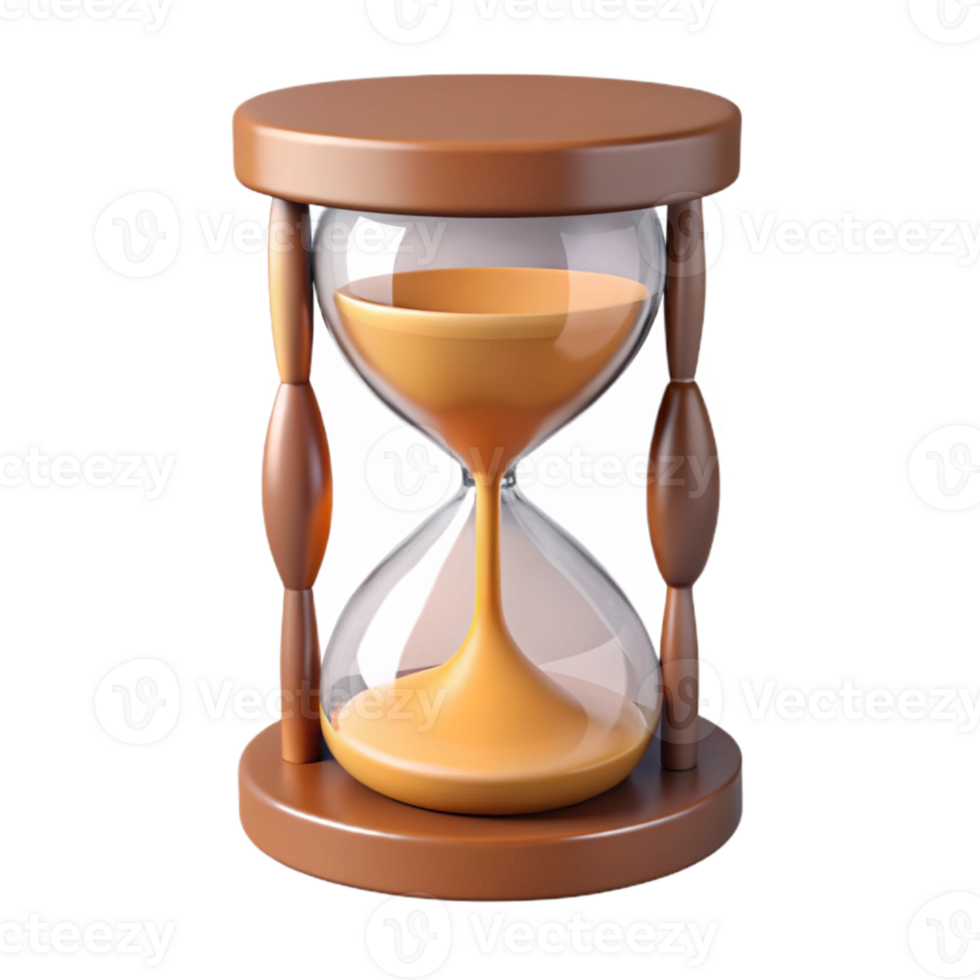 elegant modern Hourglass Empty Sand White Background Isolated genuine png