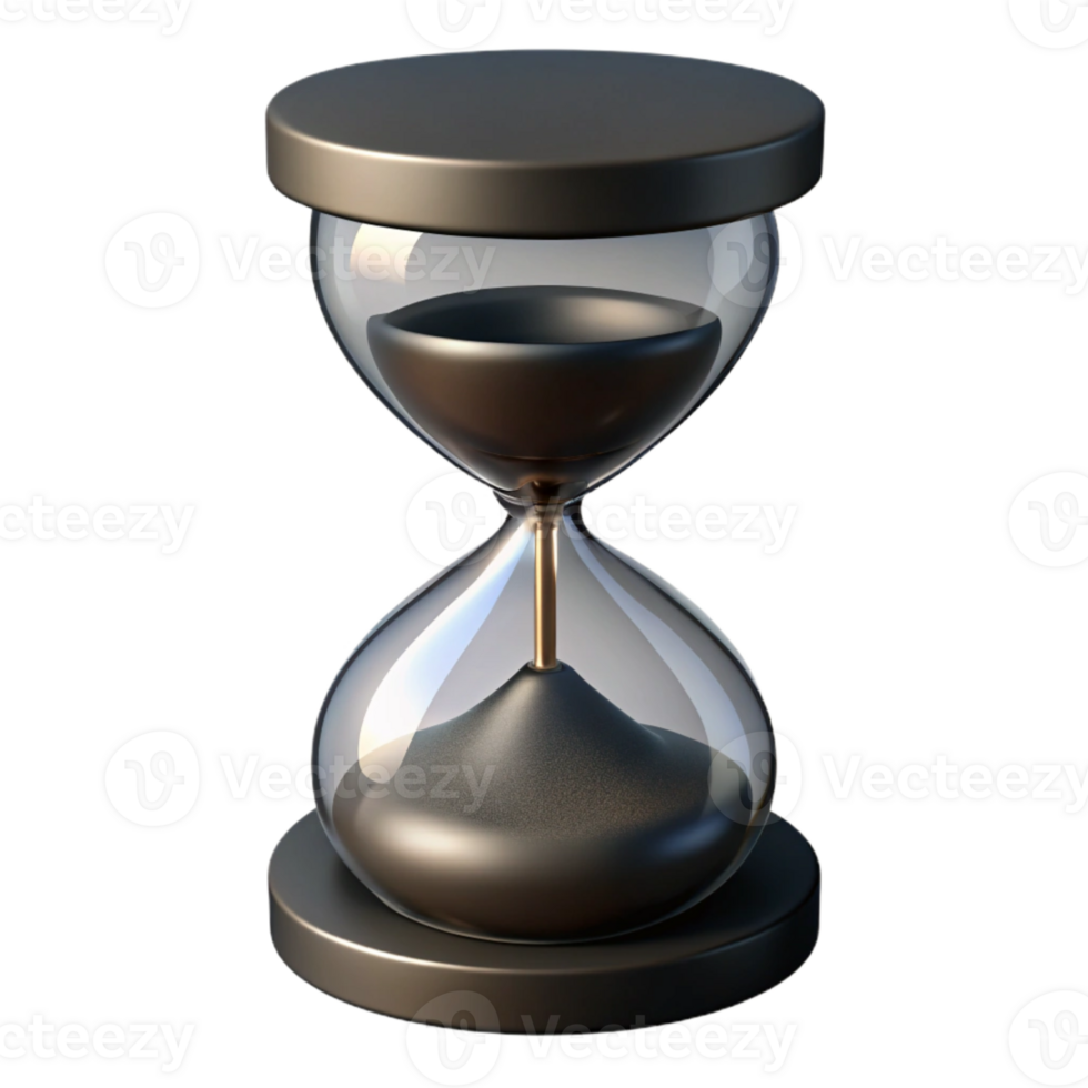 impressive rustic Hourglass Filled with Black Sand Transparent Background exclusive png