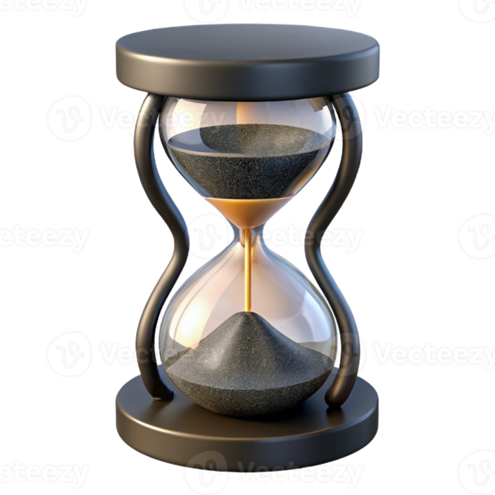 magnificent traditional Hourglass Filled with Black Sand Transparent Background exclusive png