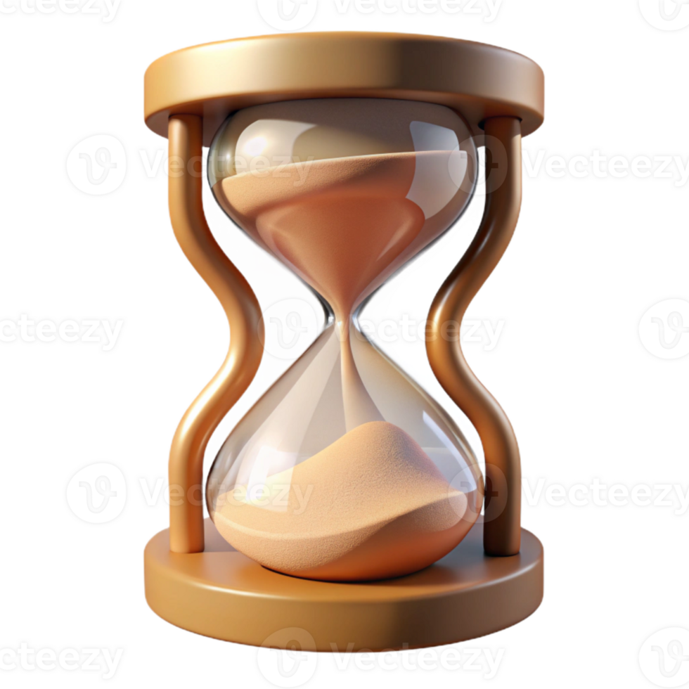 elegant vintage Hourglass Flowing Sand Closeup Isolated original png