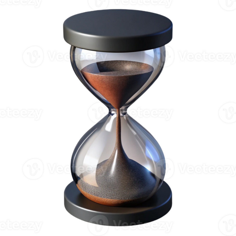 magnificent contemporary Hourglass Filled with Black Sand Transparent Background original png