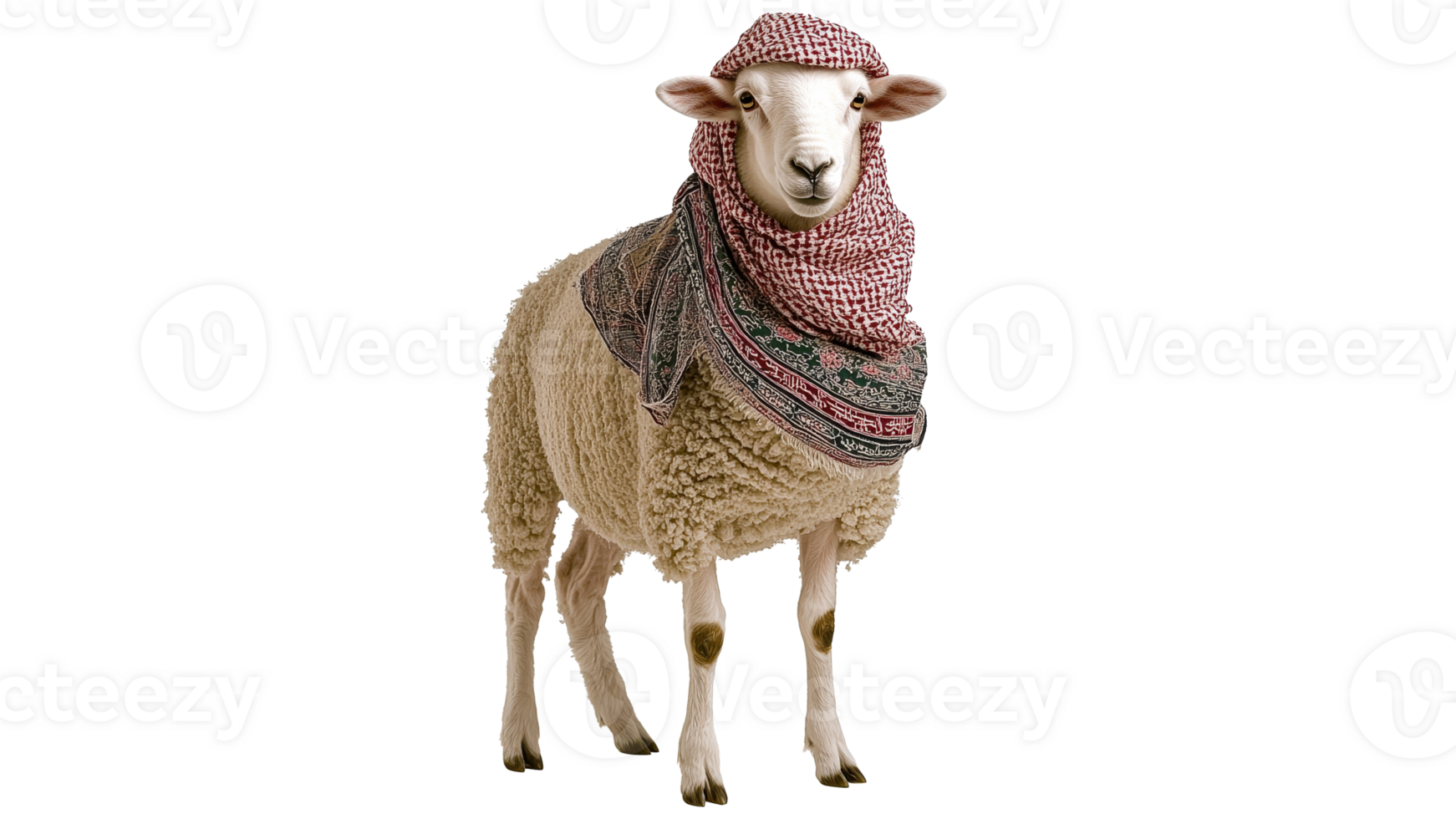 Sheep dressed in traditional Middle Eastern attire png