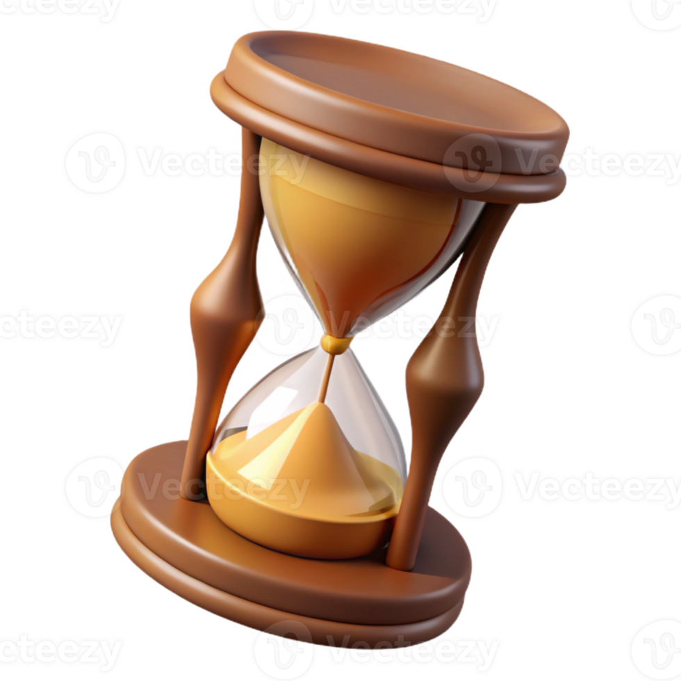 extraordinary traditional Hourglass Tilted Angle Sand Flowing Isolated png
