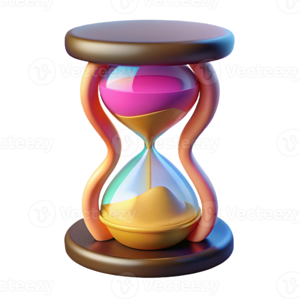 vibrant vintage Hourglass with Colorful Sand Grains Cutout high resolution png