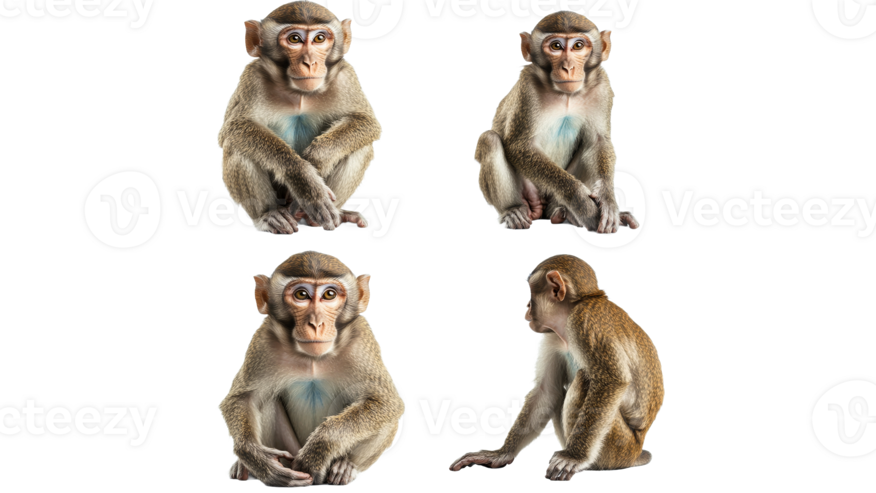 Macaques displaying various behaviors png