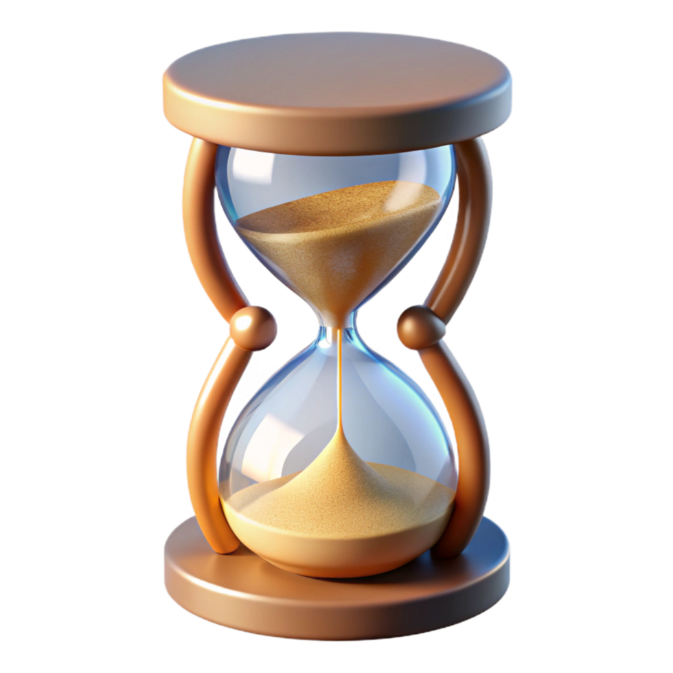 magnificent artistic Hourglass with Falling Sand Transparent Background authentic png