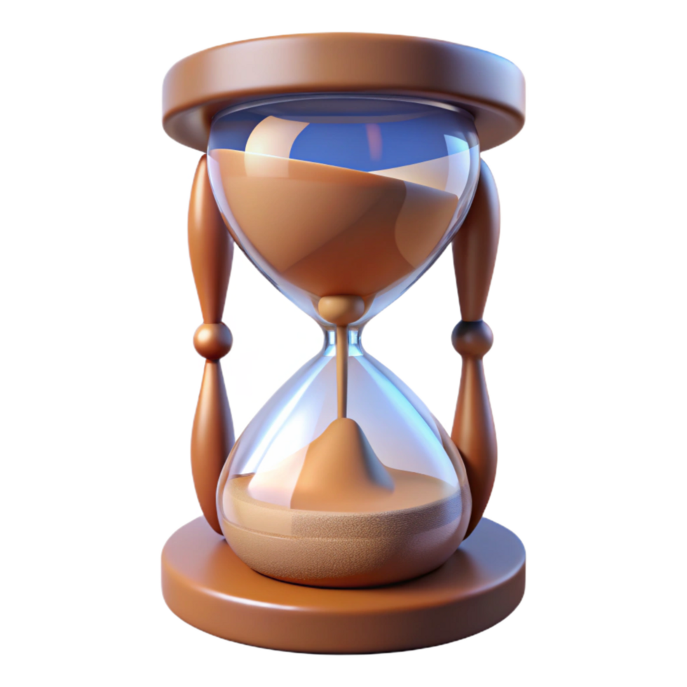impressive classic Hourglass with Falling Sand Transparent Background high quality png