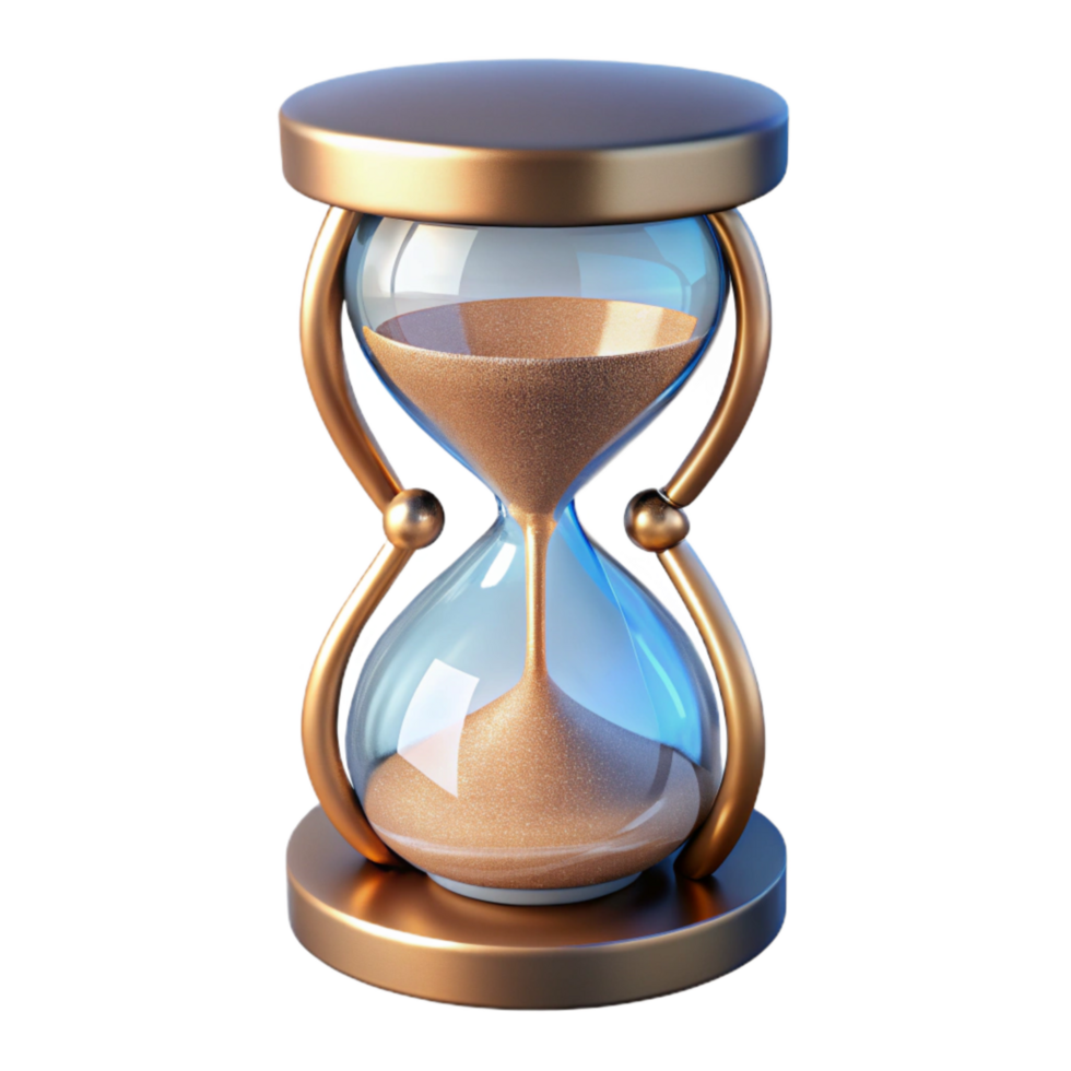 beautiful creative Hourglass with Glittering Sand Isolated authentic png