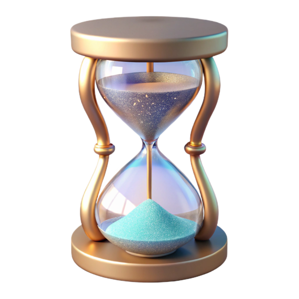 wonderful classic Hourglass with Glittering Sand Isolated png