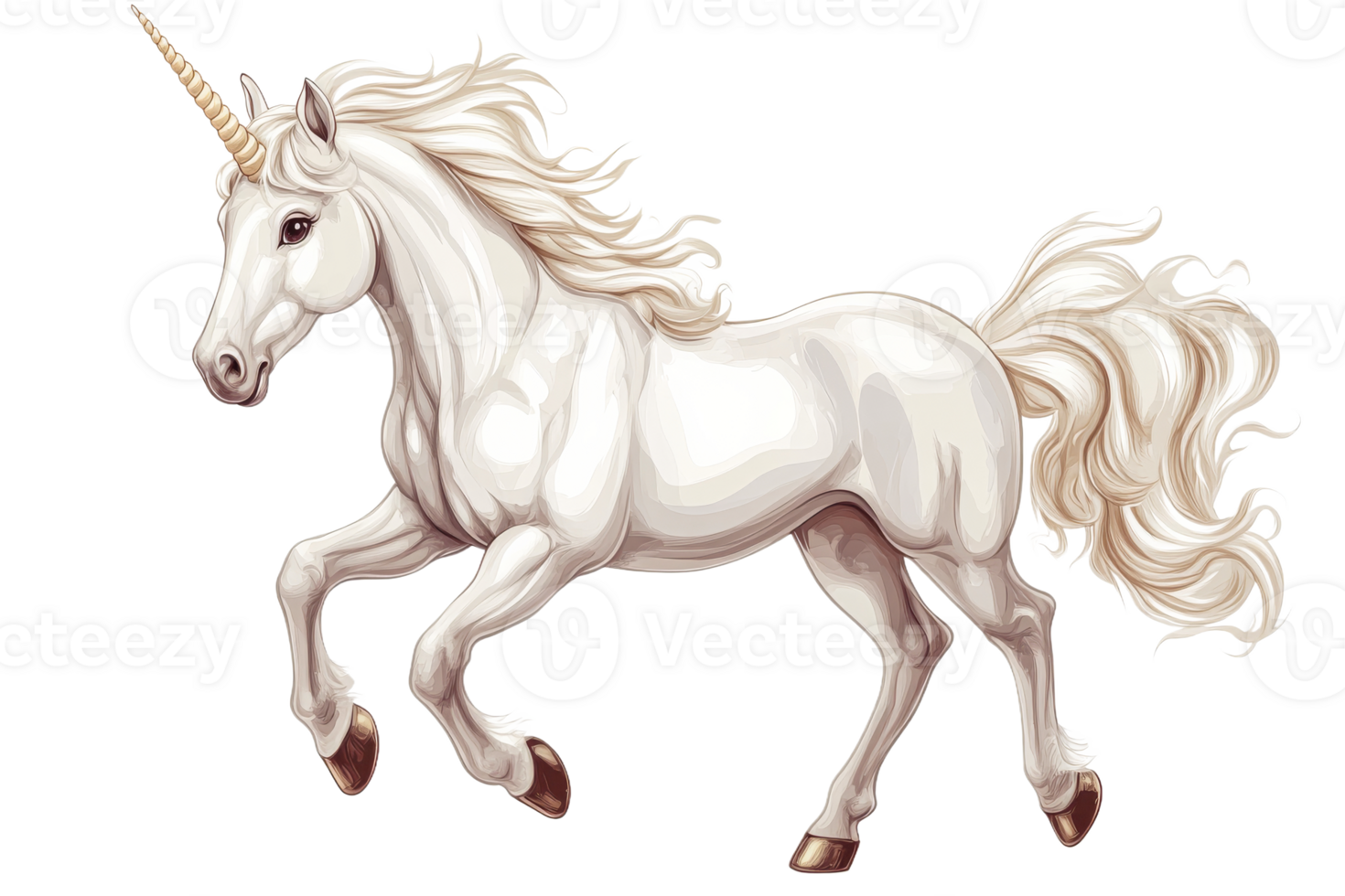 Unicorn galloping through open space png
