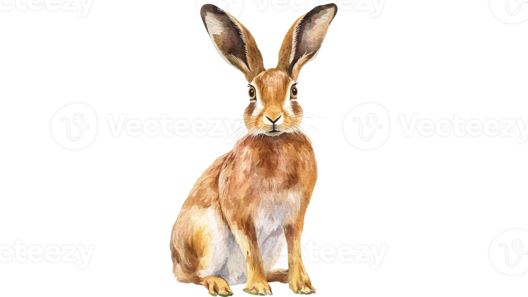 Realistic illustration of a sitting rabbit png