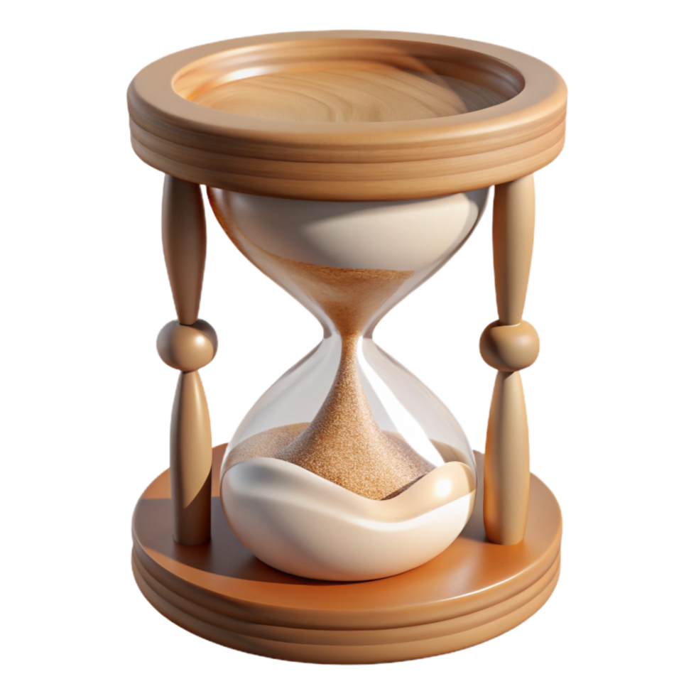 elegant traditional Hourglass with Sand Forming a Spiral genuine png