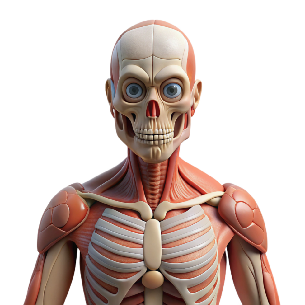 vibrant classic Human Anatomy Model Front View Cutout png