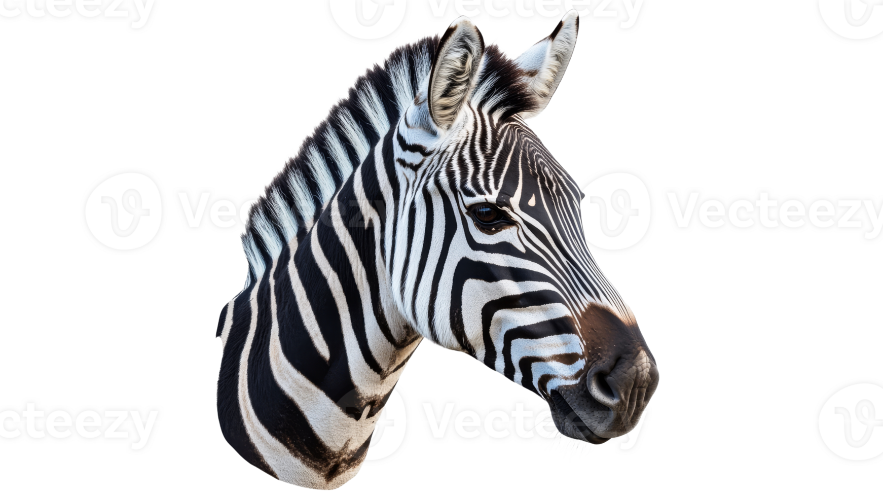 Zebra head close up in natural lighting png