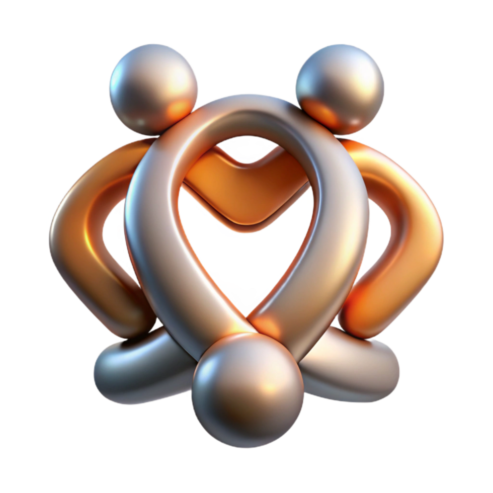 wonderful modern Human Bond in Abstract Design Transparent Background authentic png