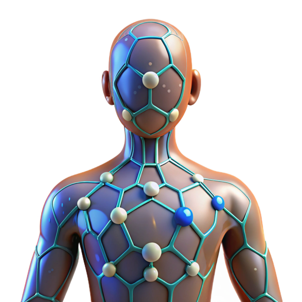 elegant traditional Human Body with Nanotech Network Cutout Element high quality png