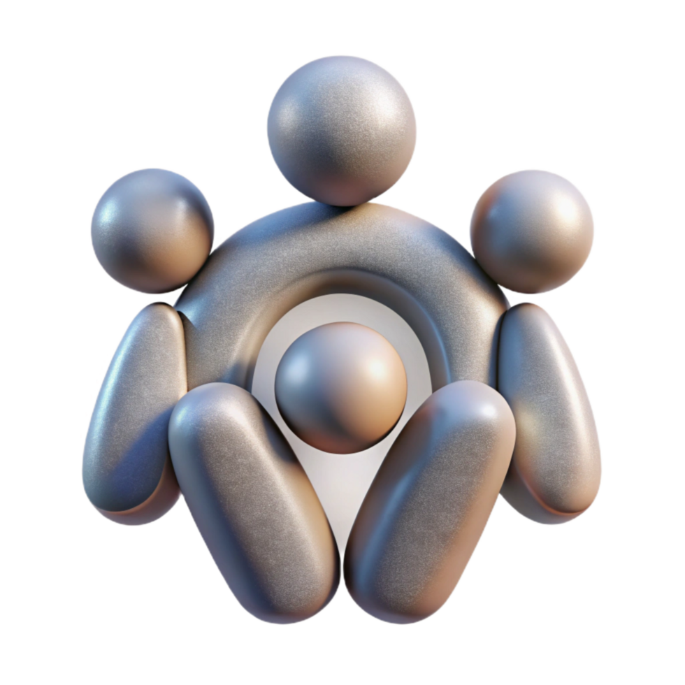 elegant contemporary Human Bond in Abstract Design Transparent Background high quality png